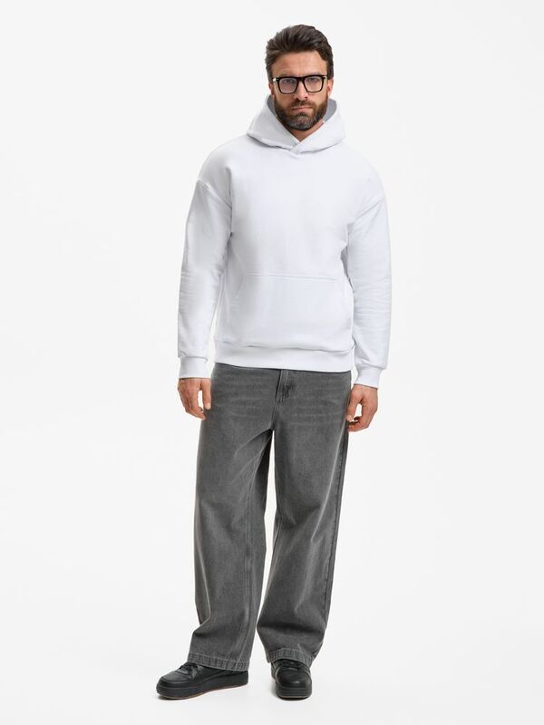 Худи унисекс оверсайз Daylero, белое арт.19556.60