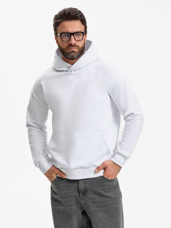 Худи унисекс оверсайз Daylero, белое арт.19556.60