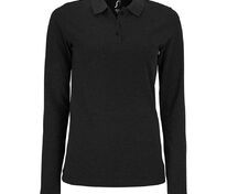 Рубашка поло женская с длинным рукавом Perfect LSL Women, черный меланж арт.02083348