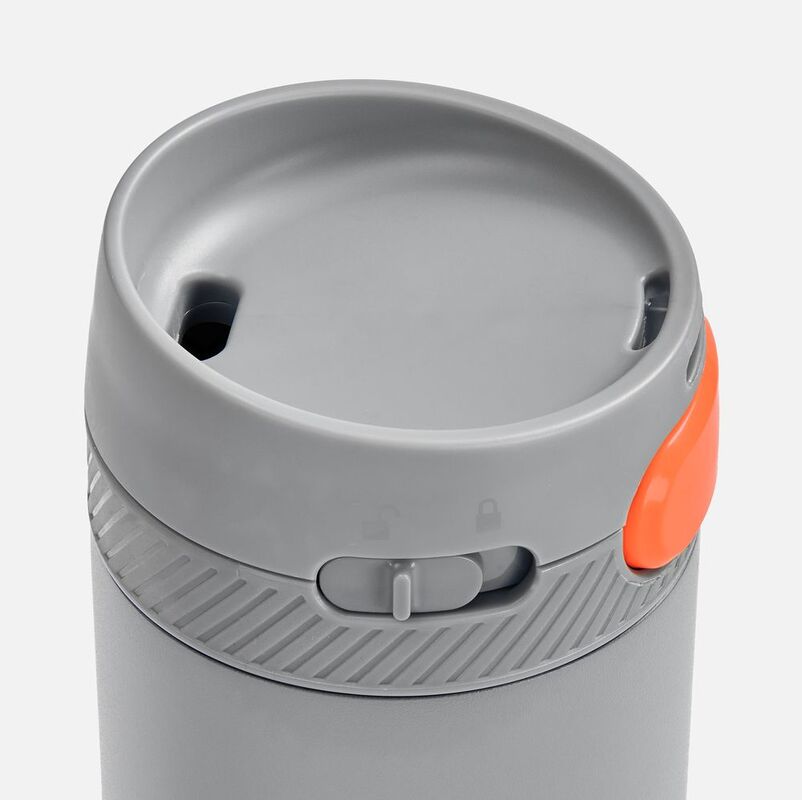 Термостакан X1 с цветной кнопкой, серый с оранжевым арт.19941.12