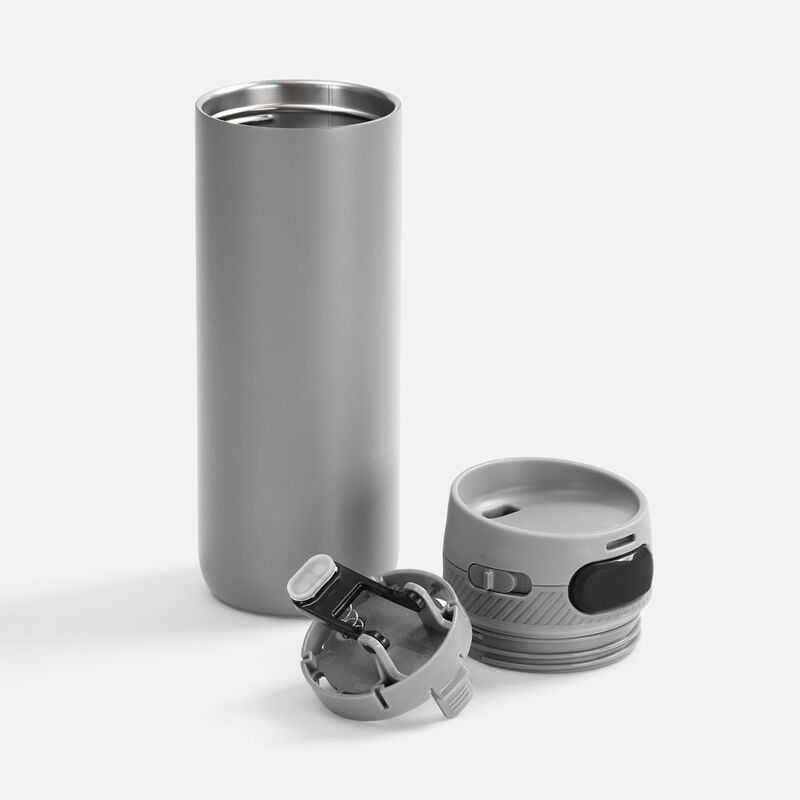 Термостакан X1 с цветной кнопкой, серый с черным арт.19941.13