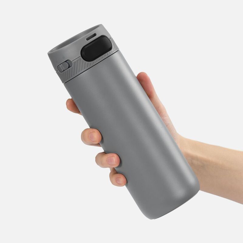 Термостакан X1 с цветной кнопкой, серый с черным арт.19941.13