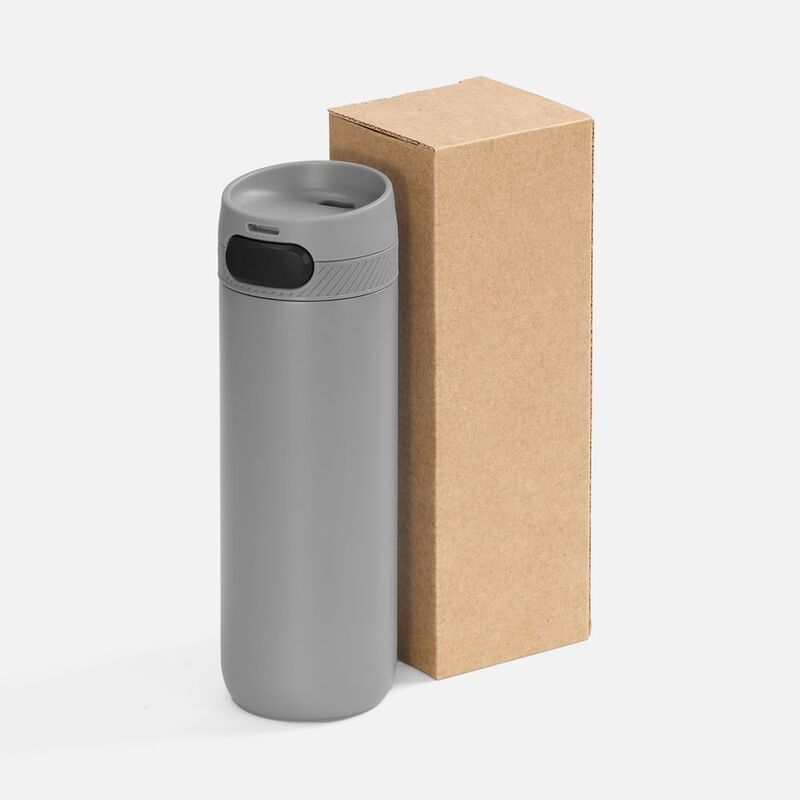 Термостакан X1 с цветной кнопкой, серый с черным арт.19941.13