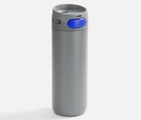 Термостакан X1 с цветной кнопкой, серый с синим арт.19941.14