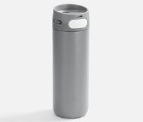 Термостакан X1 с цветной кнопкой, серый с белым арт.19941.16
