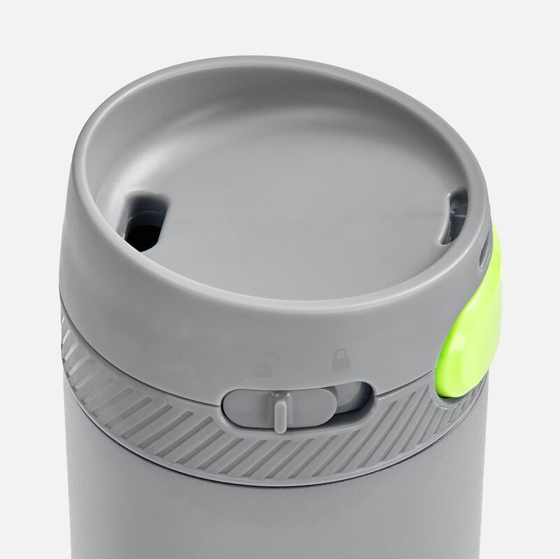 Термостакан X1 с цветной кнопкой, серый с желтым арт.19941.17