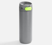 Термостакан X1 с цветной кнопкой, серый с желтым арт.19941.17