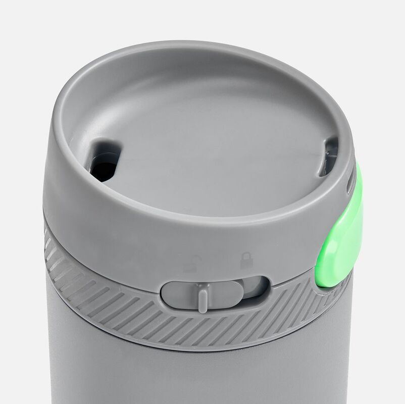 Термостакан X1 с цветной кнопкой, серый с зеленым арт.19941.18