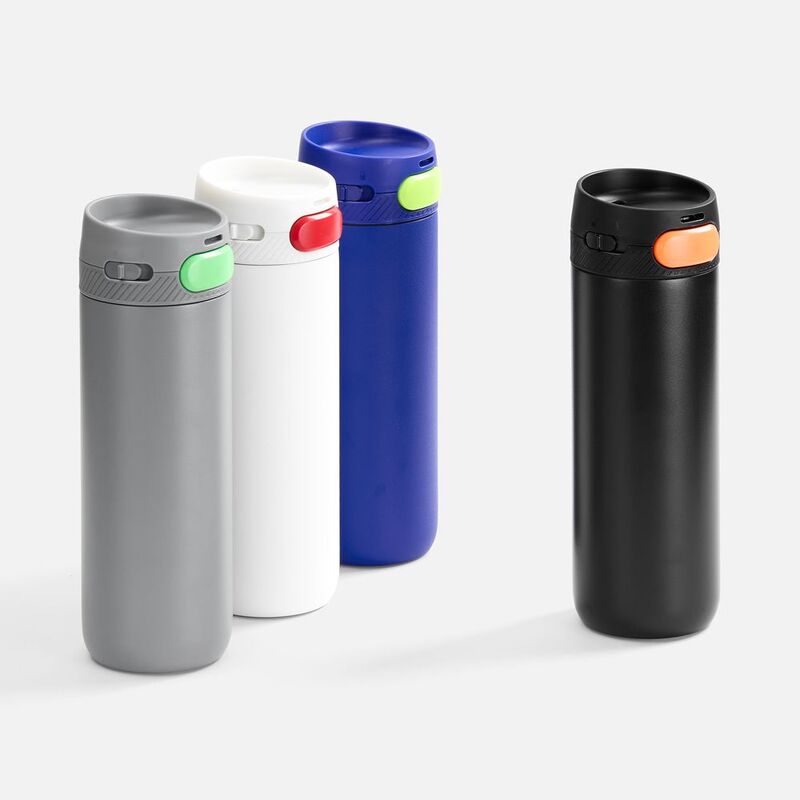 Термостакан X1 с цветной кнопкой, черный с оранжевым арт.19941.32