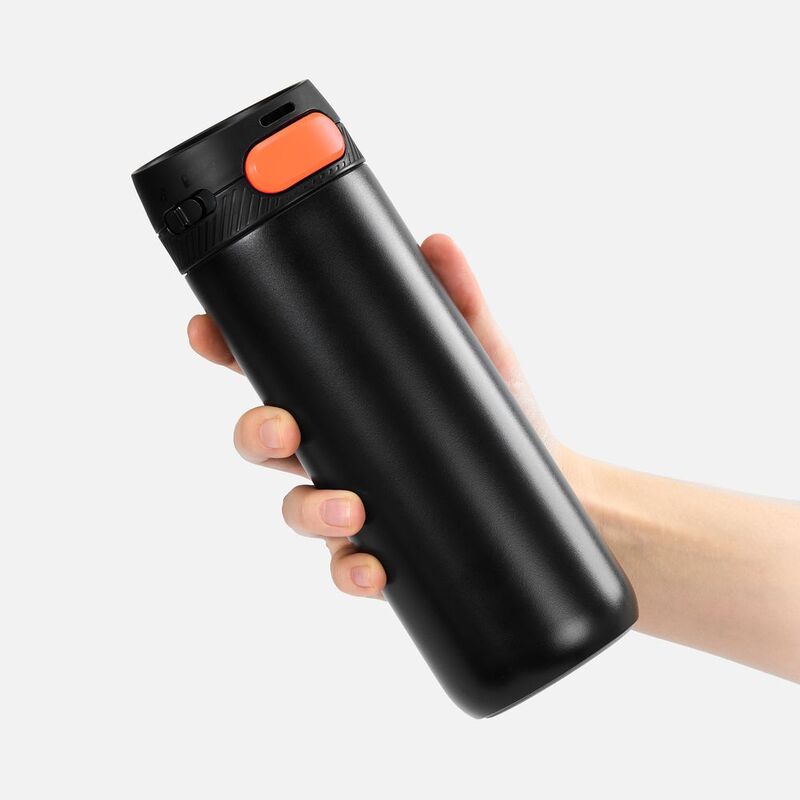 Термостакан X1 с цветной кнопкой, черный с оранжевым арт.19941.32