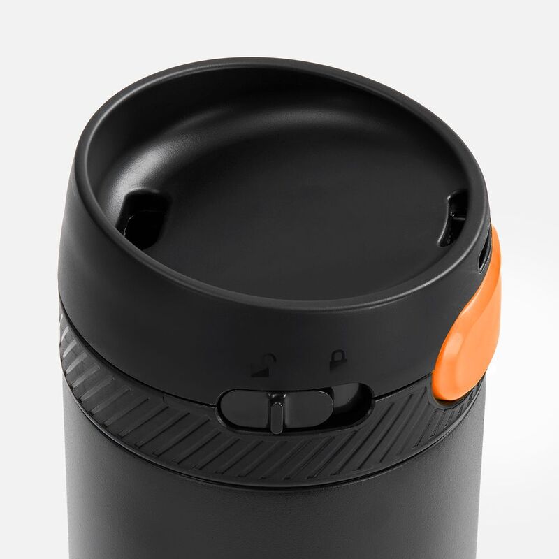 Термостакан X1 с цветной кнопкой, черный с оранжевым арт.19941.32