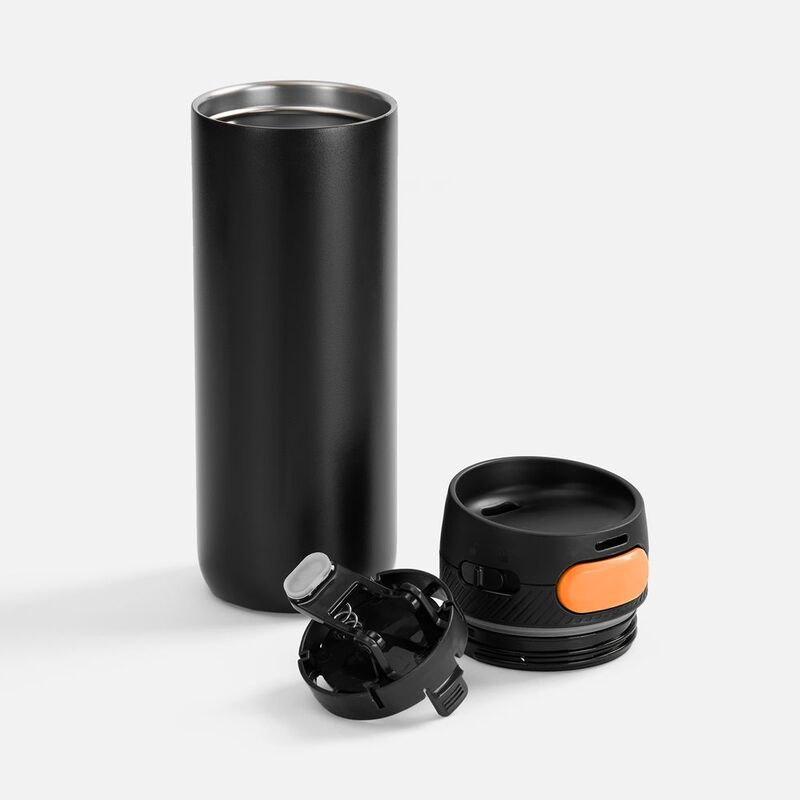 Термостакан X1 с цветной кнопкой, черный с оранжевым арт.19941.32