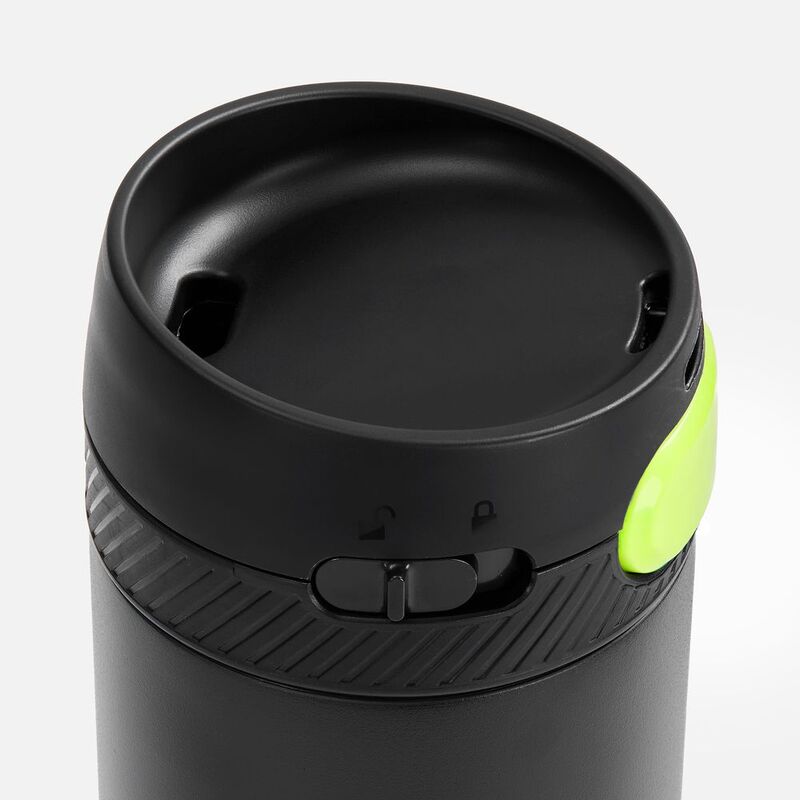 Термостакан X1 с цветной кнопкой, черный с желтым арт.19941.37