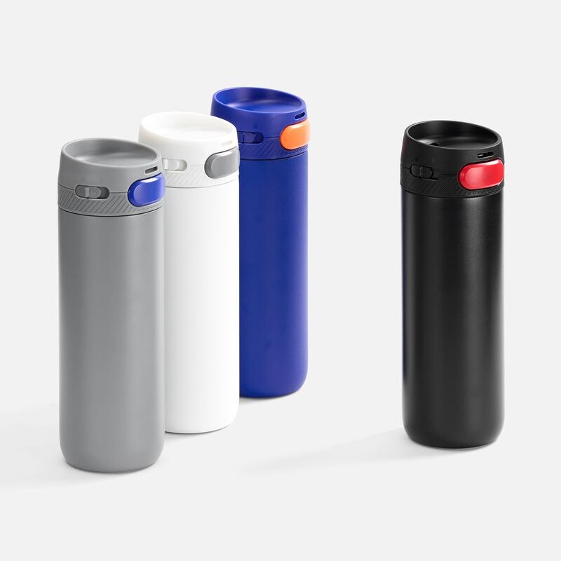 Термостакан X1 с цветной кнопкой, синий с оранжевым арт.19941.42