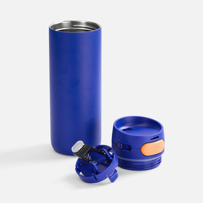 Термостакан X1 с цветной кнопкой, синий с оранжевым арт.19941.42