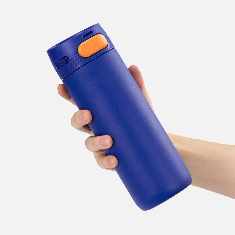 Термостакан X1 с цветной кнопкой, синий с оранжевым арт.19941.42