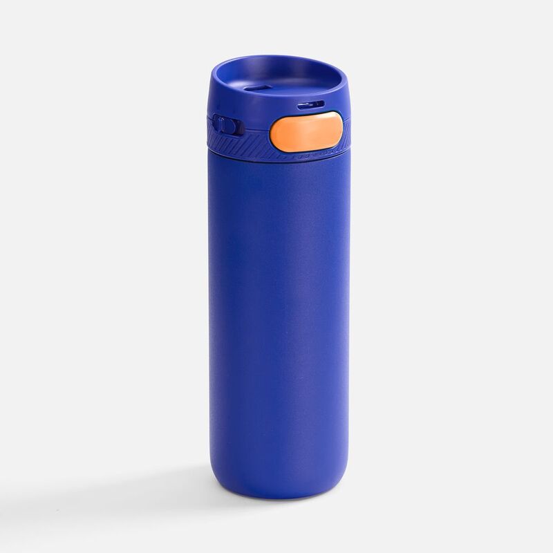 Термостакан X1 с цветной кнопкой, синий с оранжевым арт.19941.42