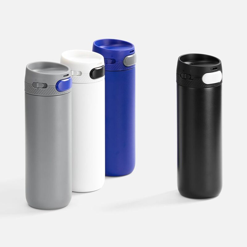 Термостакан X1 с цветной кнопкой, синий с серым арт.19941.44