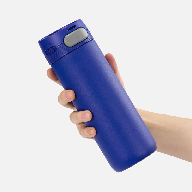 Термостакан X1 с цветной кнопкой, синий с серым арт.19941.44