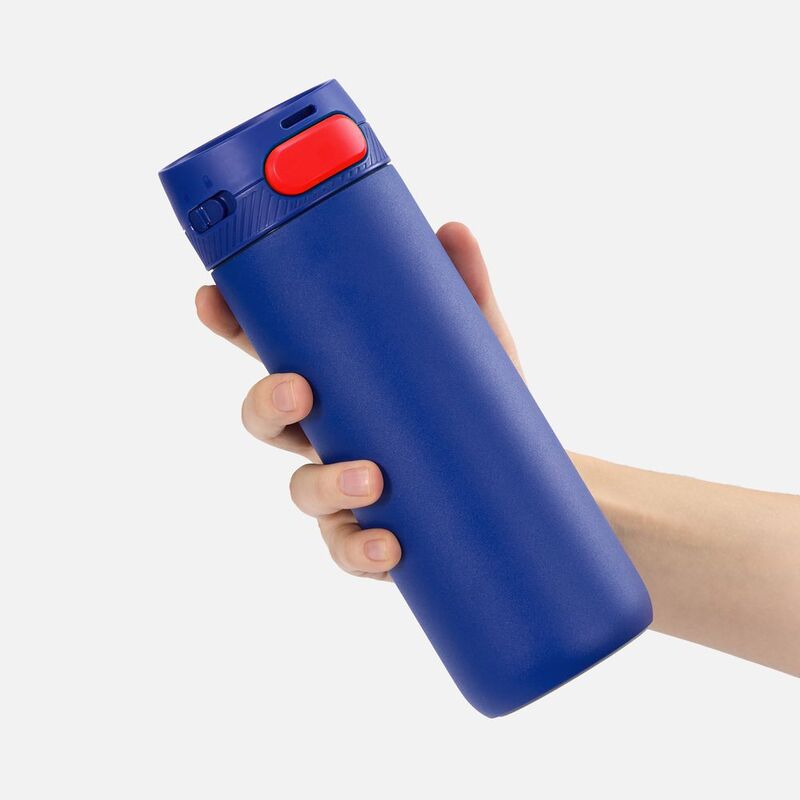 Термостакан X1 с цветной кнопкой, синий с красным арт.19941.45