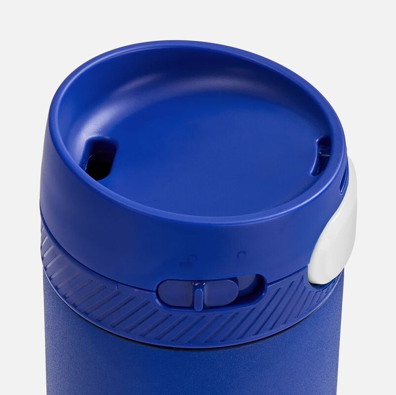 Термостакан X1 с цветной кнопкой, синий с белым арт.19941.46