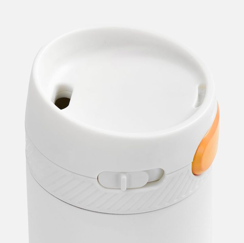 Термостакан X1 с цветной кнопкой, белый с оранжевым арт.19941.62