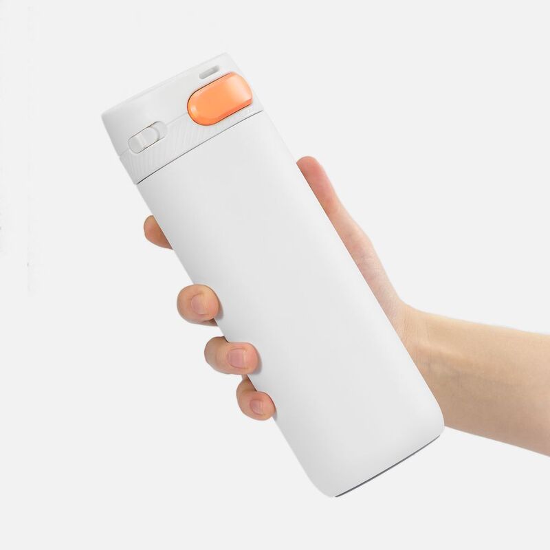 Термостакан X1 с цветной кнопкой, белый с оранжевым арт.19941.62