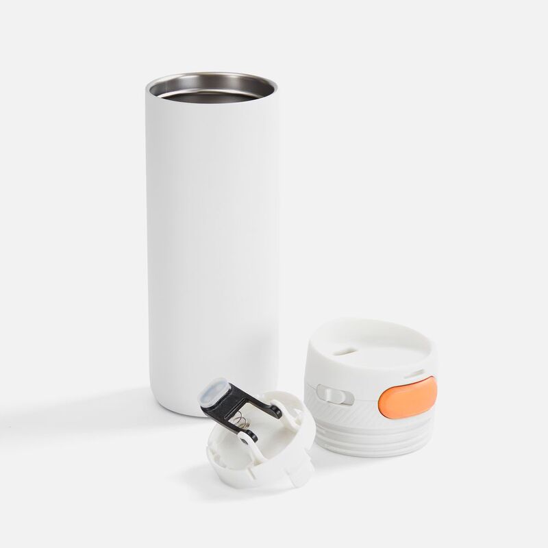 Термостакан X1 с цветной кнопкой, белый с оранжевым арт.19941.62