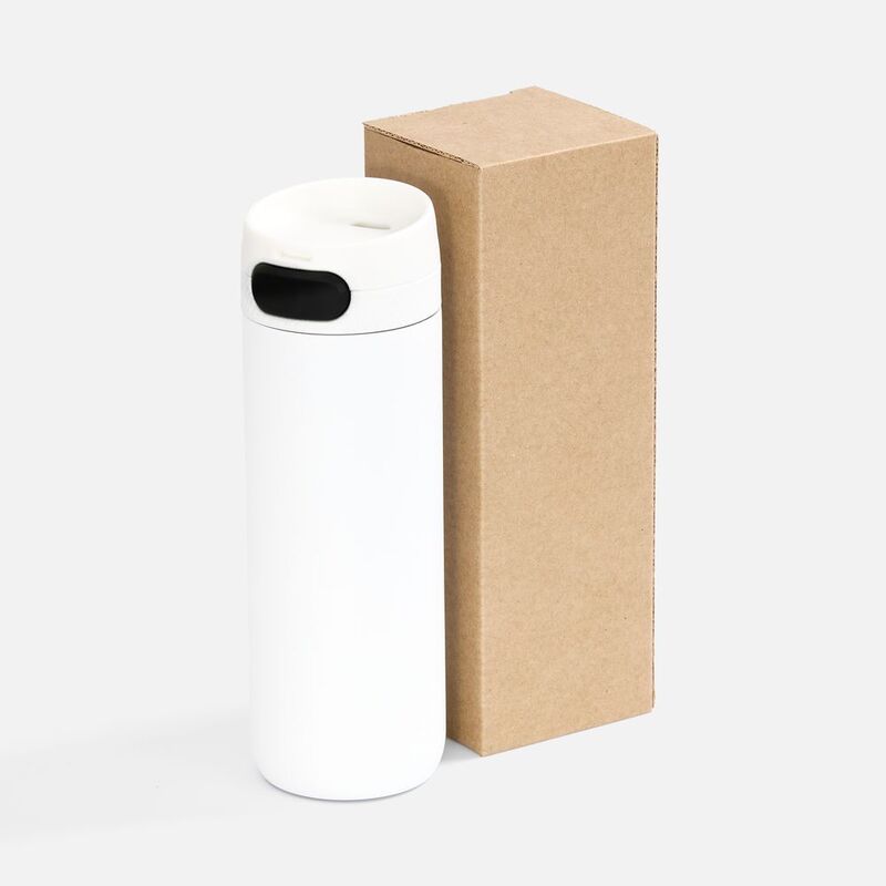 Термостакан X1 с цветной кнопкой, белый с черным арт.19941.63