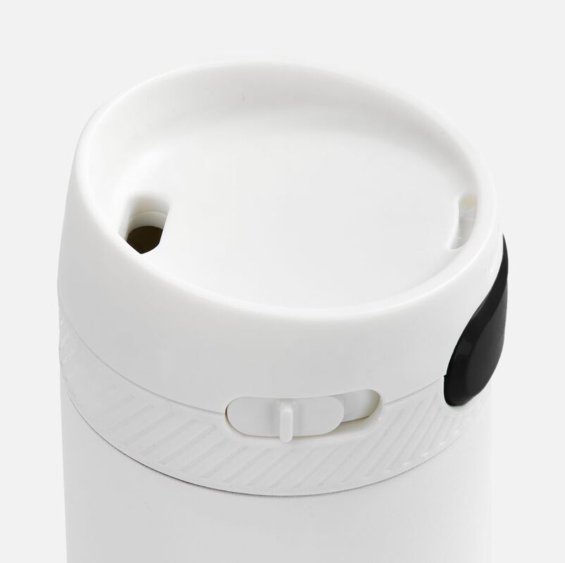 Термостакан X1 с цветной кнопкой, белый с черным арт.19941.63