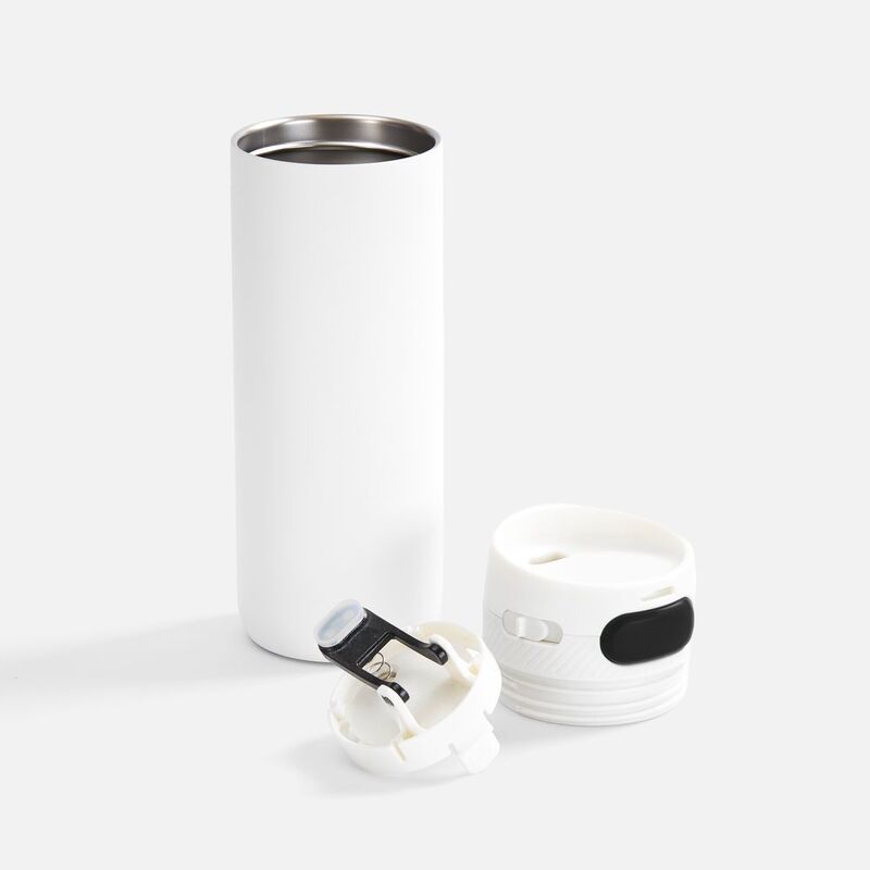 Термостакан X1 с цветной кнопкой, белый с черным арт.19941.63