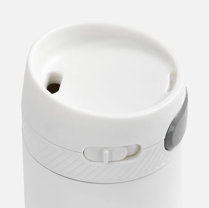 Термостакан X1 с цветной кнопкой, белый с серым арт.19941.66