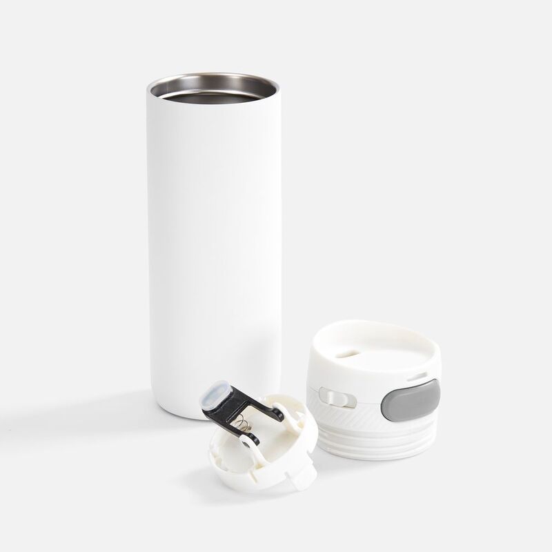 Термостакан X1 с цветной кнопкой, белый с серым арт.19941.66