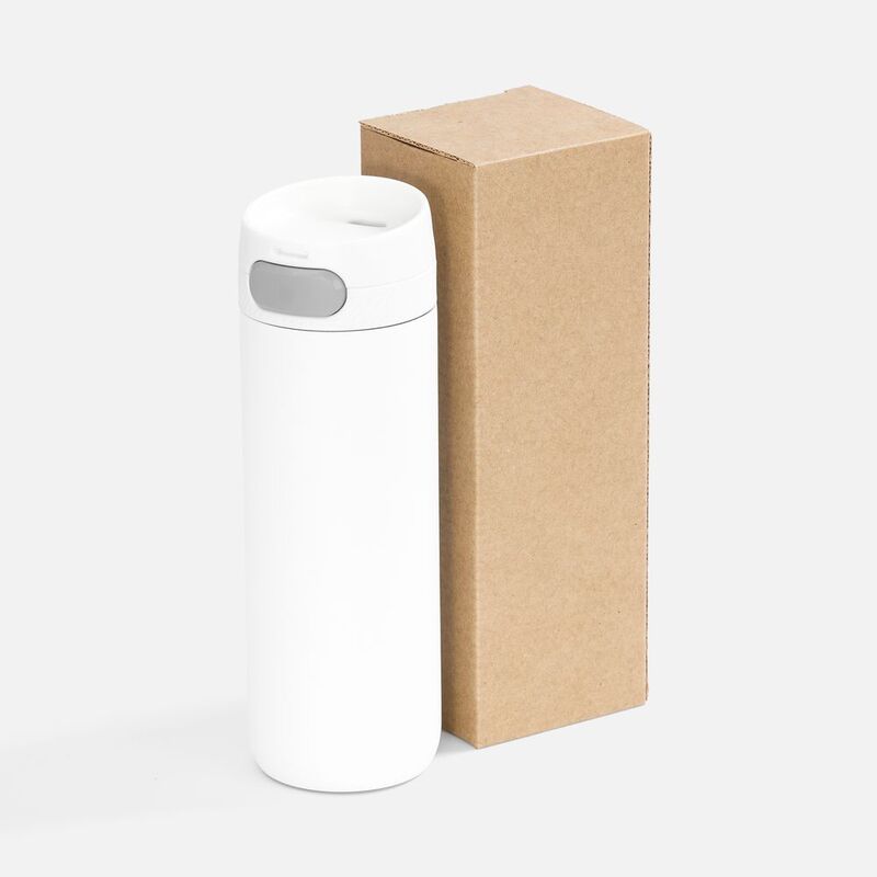 Термостакан X1 с цветной кнопкой, белый с серым арт.19941.66