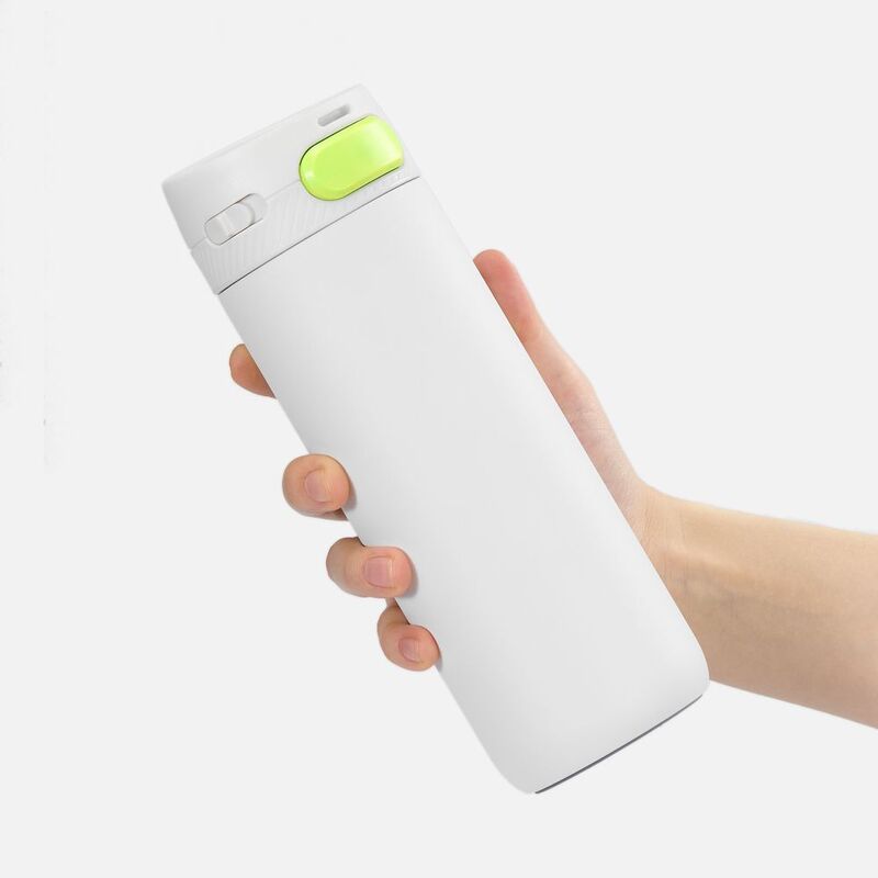 Термостакан X1 с цветной кнопкой, белый с желтым арт.19941.67