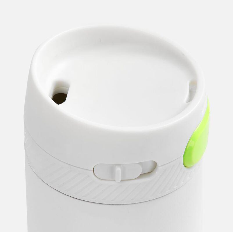 Термостакан X1 с цветной кнопкой, белый с желтым арт.19941.67