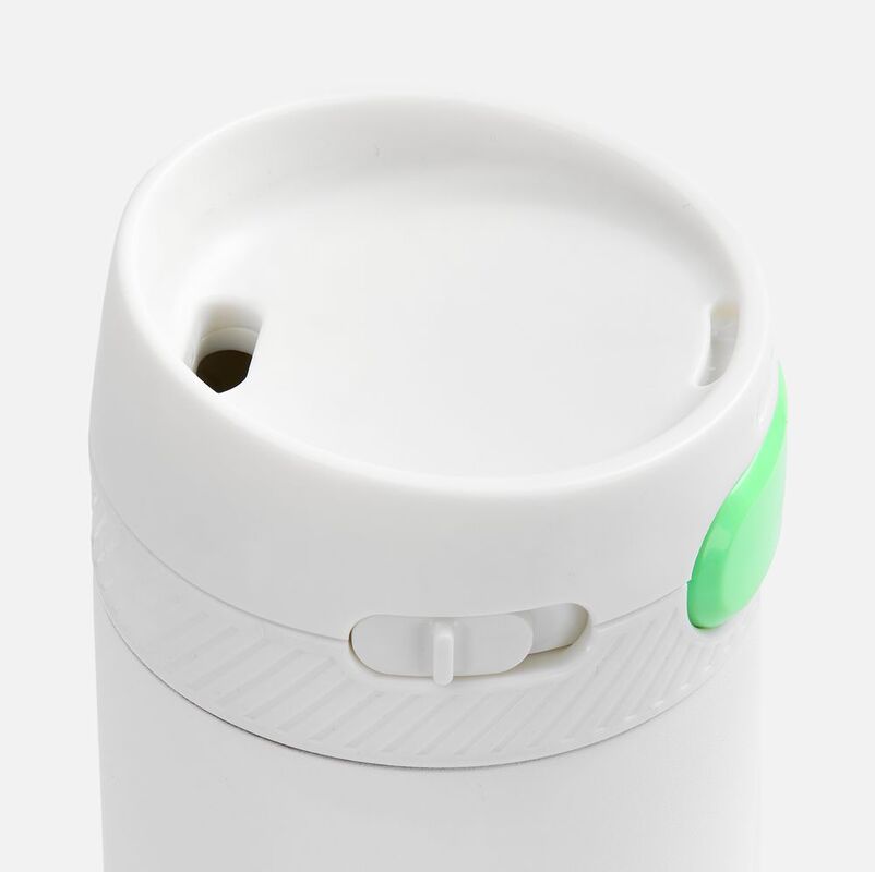 Термостакан X1 с цветной кнопкой, белый с зеленым арт.19941.68
