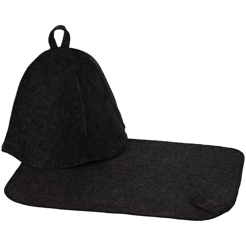 Набор для бани Heat Off с ковриком, черный арт.16952.30