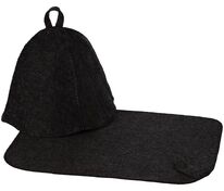 Набор для бани Heat Off с ковриком, черный арт.16952.30