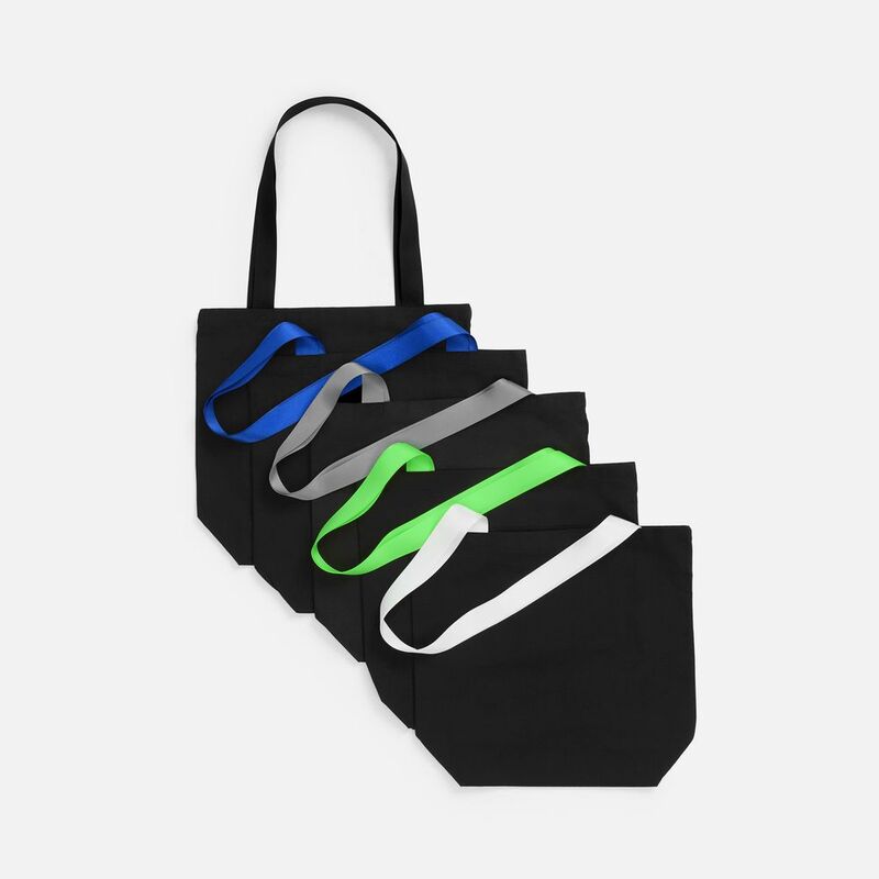 Шопер B5, черный с широкими серыми ручками арт.19267.10