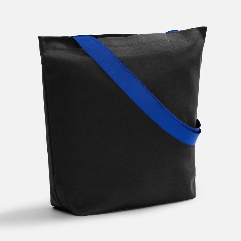 Шопер B5, черный с широкими синими ручками арт.19267.44