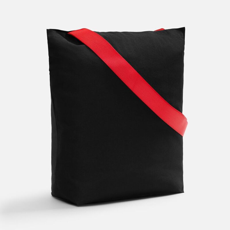 Шопер B5, черный с широкими красными ручками арт.19267.50
