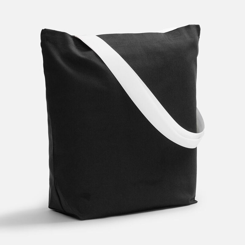Шопер B5, черный с широкими белыми ручками арт.19267.60