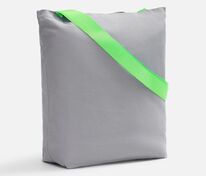 Шопер B5, серый с широкими зелеными ручками арт.19268.94