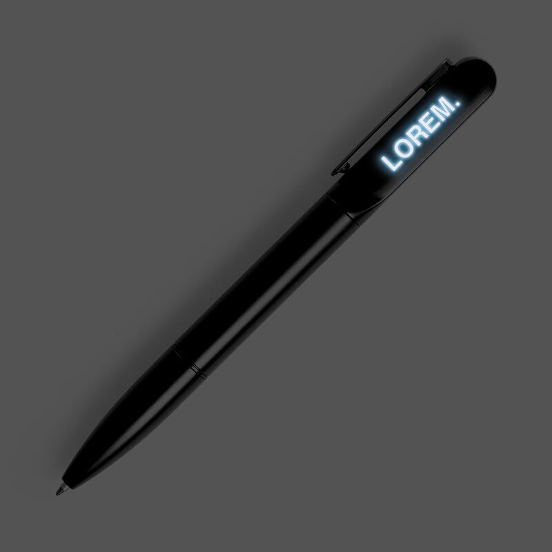 Ручка шариковая Lucenti с подсветкой логотипа, в футляре, черная арт.20695.30