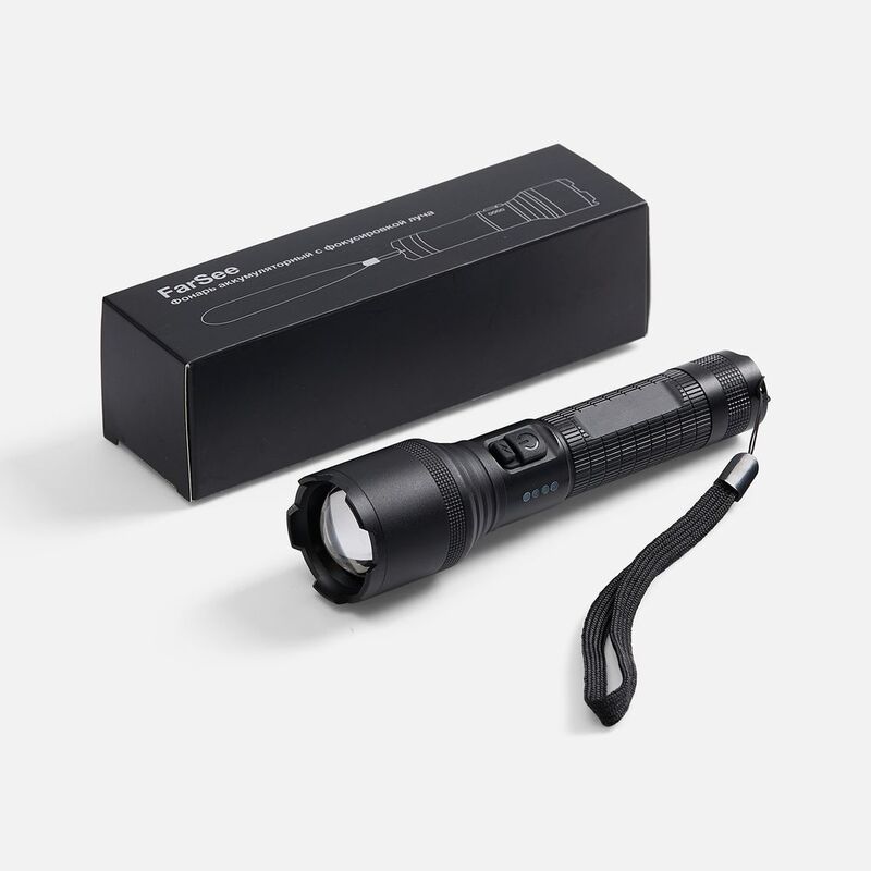 Фонарь аккумуляторный с фокусировкой луча FarSee, черный арт.63058.30