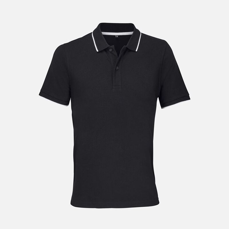 Рубашка поло унисекс Palermo, черная с белым арт.04769935