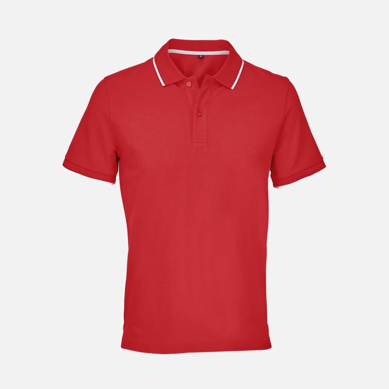 Рубашка поло унисекс Palermo, красная с белым арт.04769860