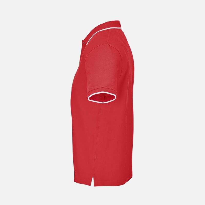 Рубашка поло унисекс Palermo, красная с белым арт.04769860