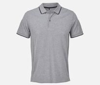 Рубашка поло унисекс Palermo, серый меланж с темно-синим арт.04769110